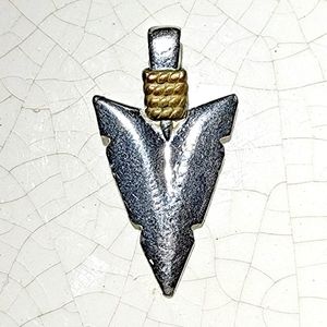 Small modernist silver and gold spearheading charm tribal for necklace bohemian